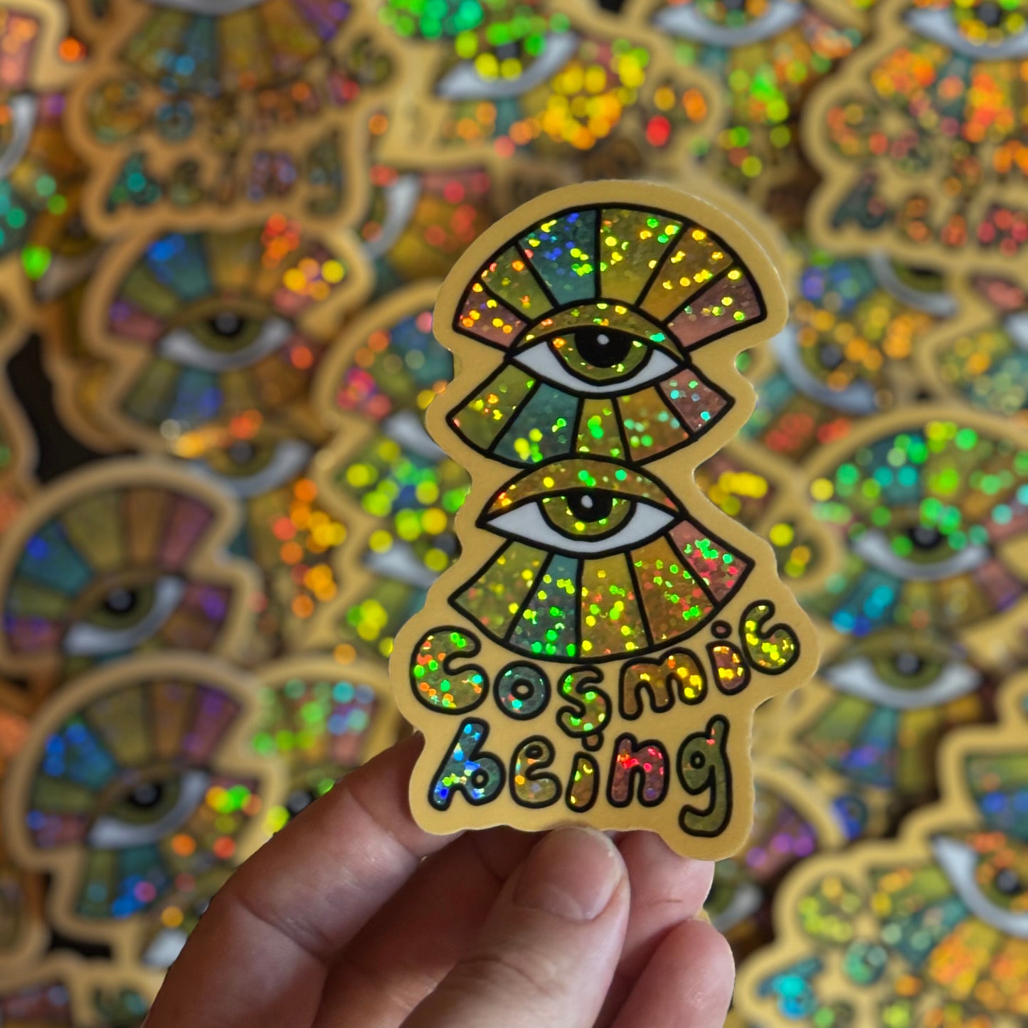 Cosmic Being Holographic Sticker