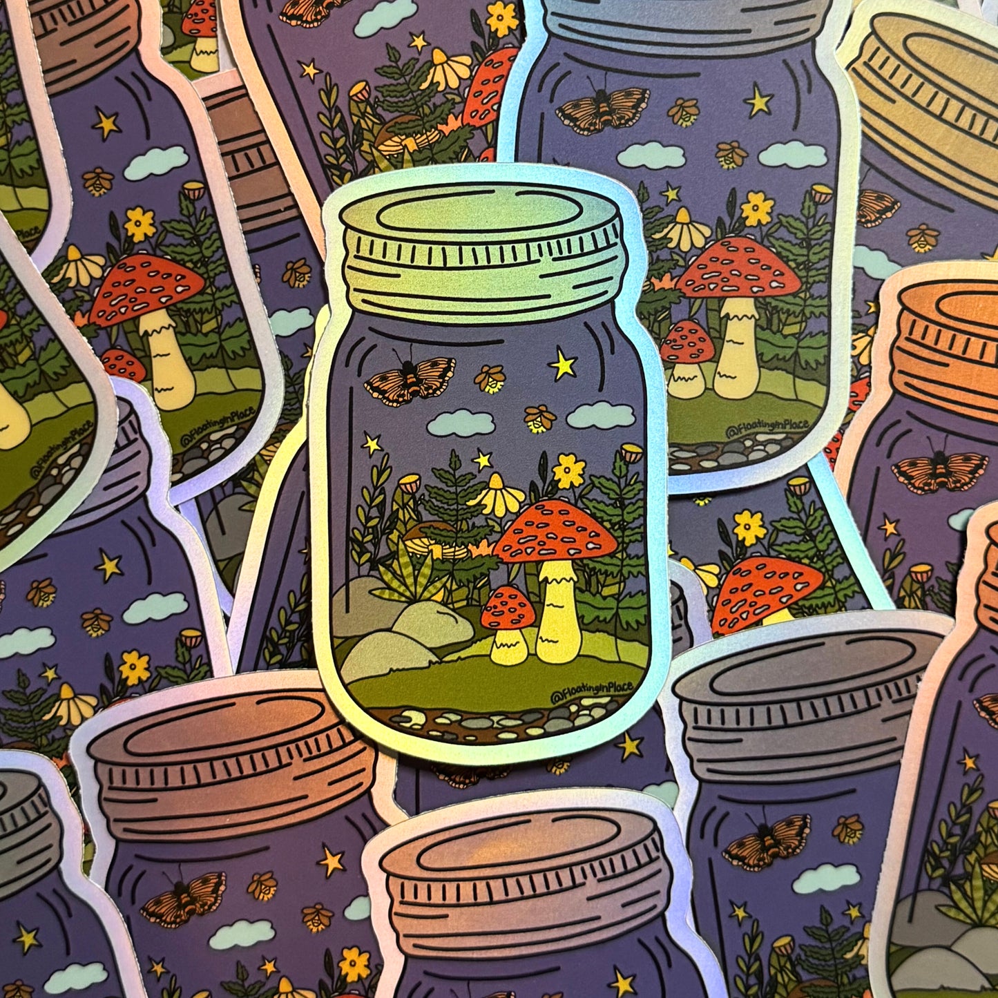 Dreamy Woodland Mason Jar Sticker