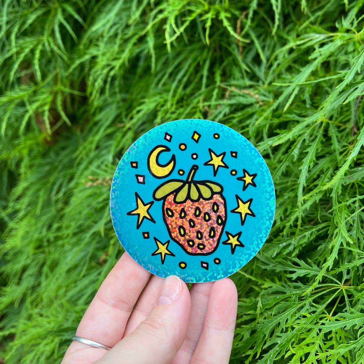 Strawberry in Space Sticker