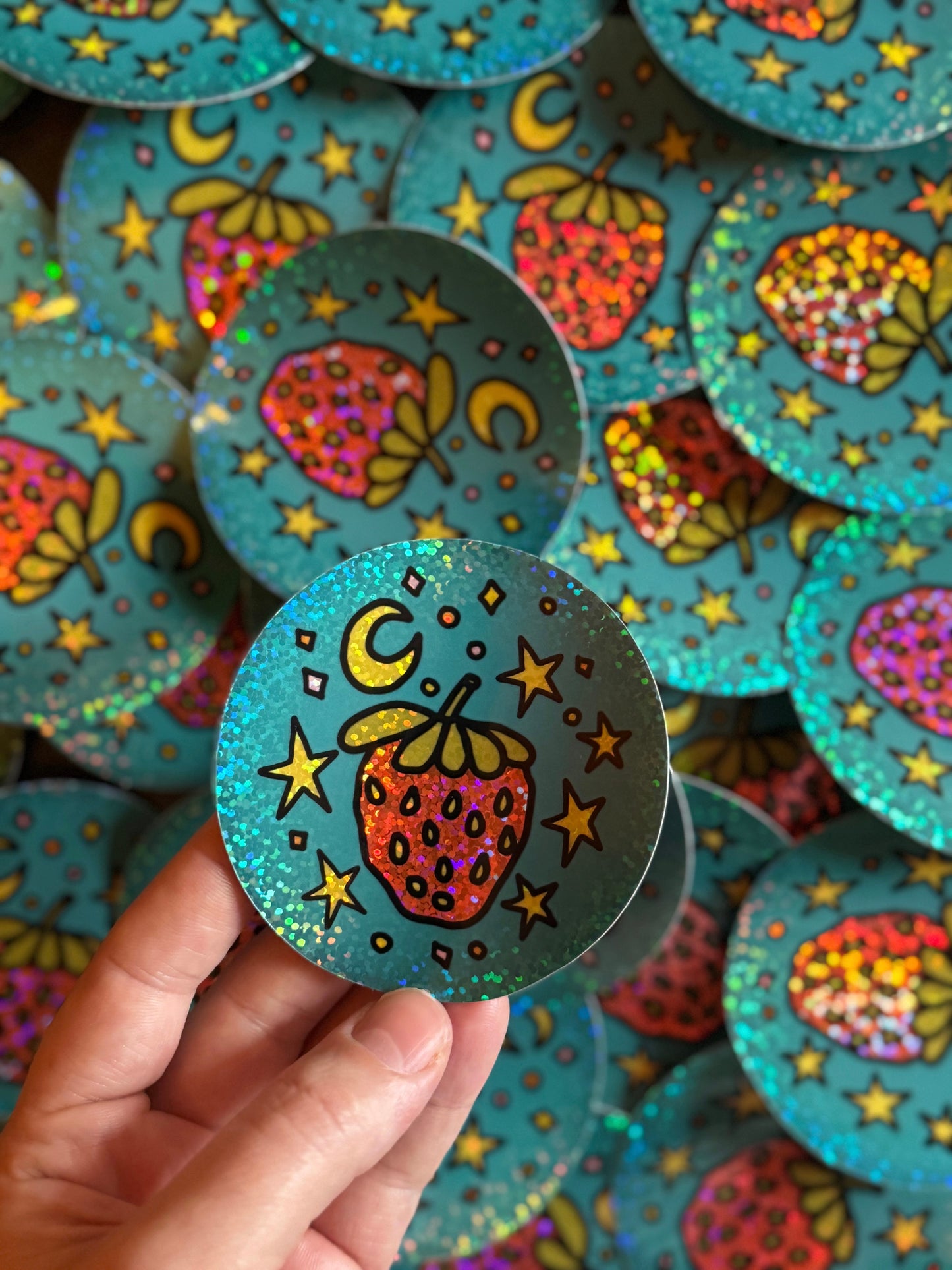 Strawberry in Space Sticker