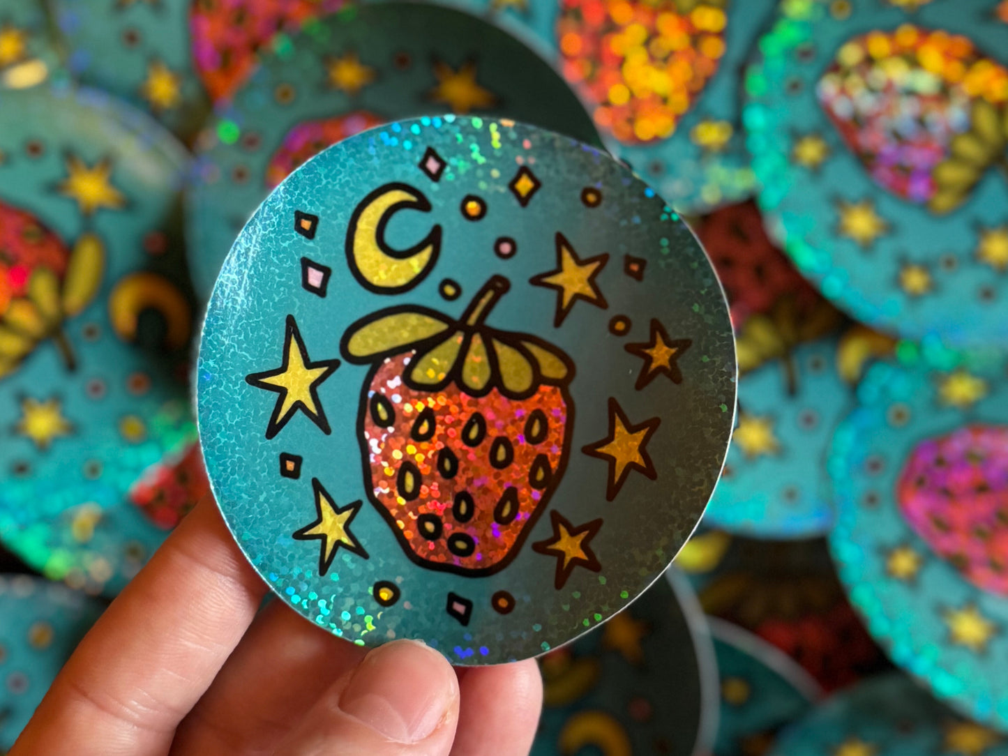 Strawberry in Space Sticker