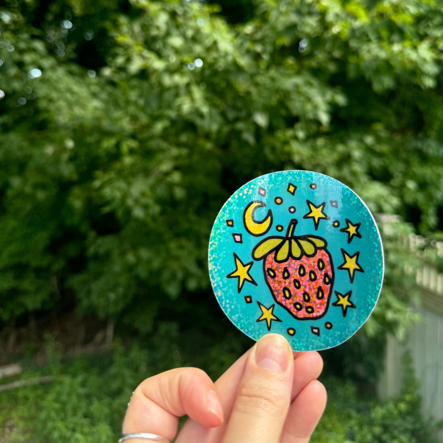 Strawberry in Space Sticker