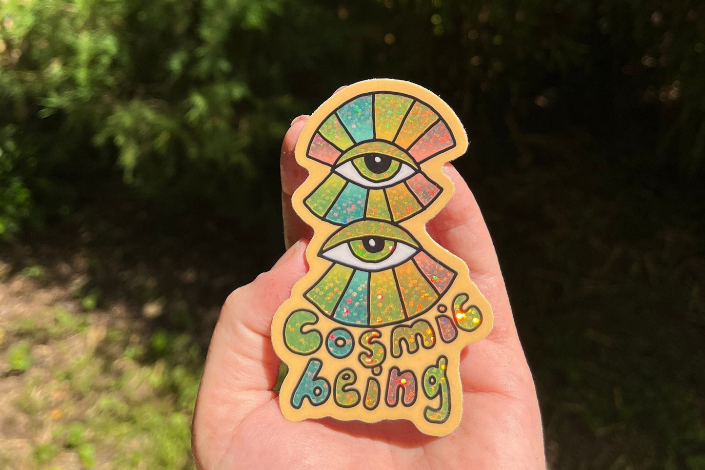 Cosmic Being Holographic Sticker