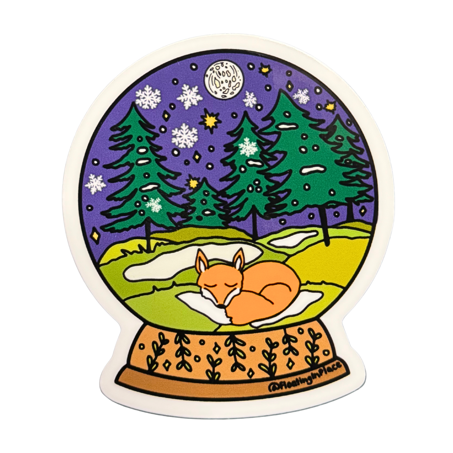 Woodland Snowglobe Sticker