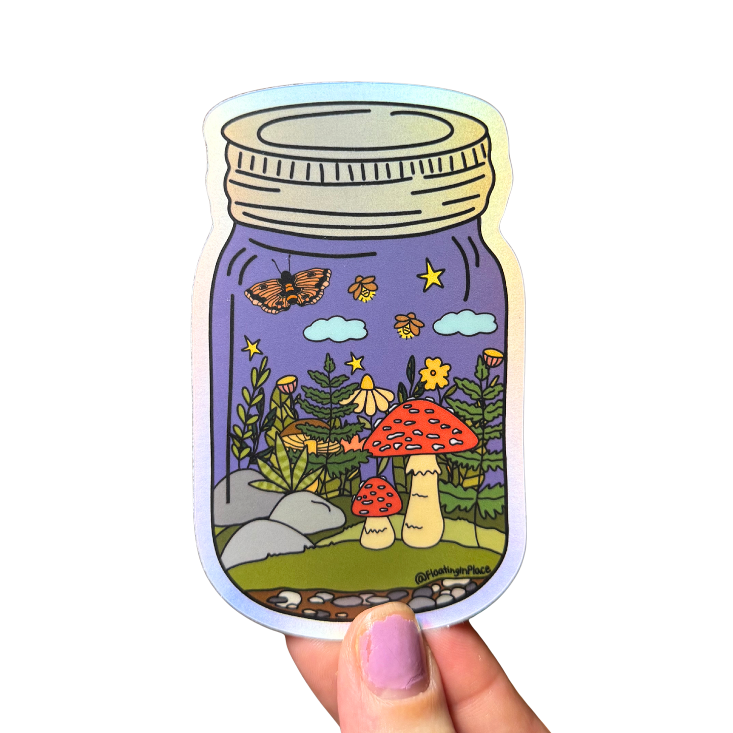 Dreamy Woodland Mason Jar Sticker
