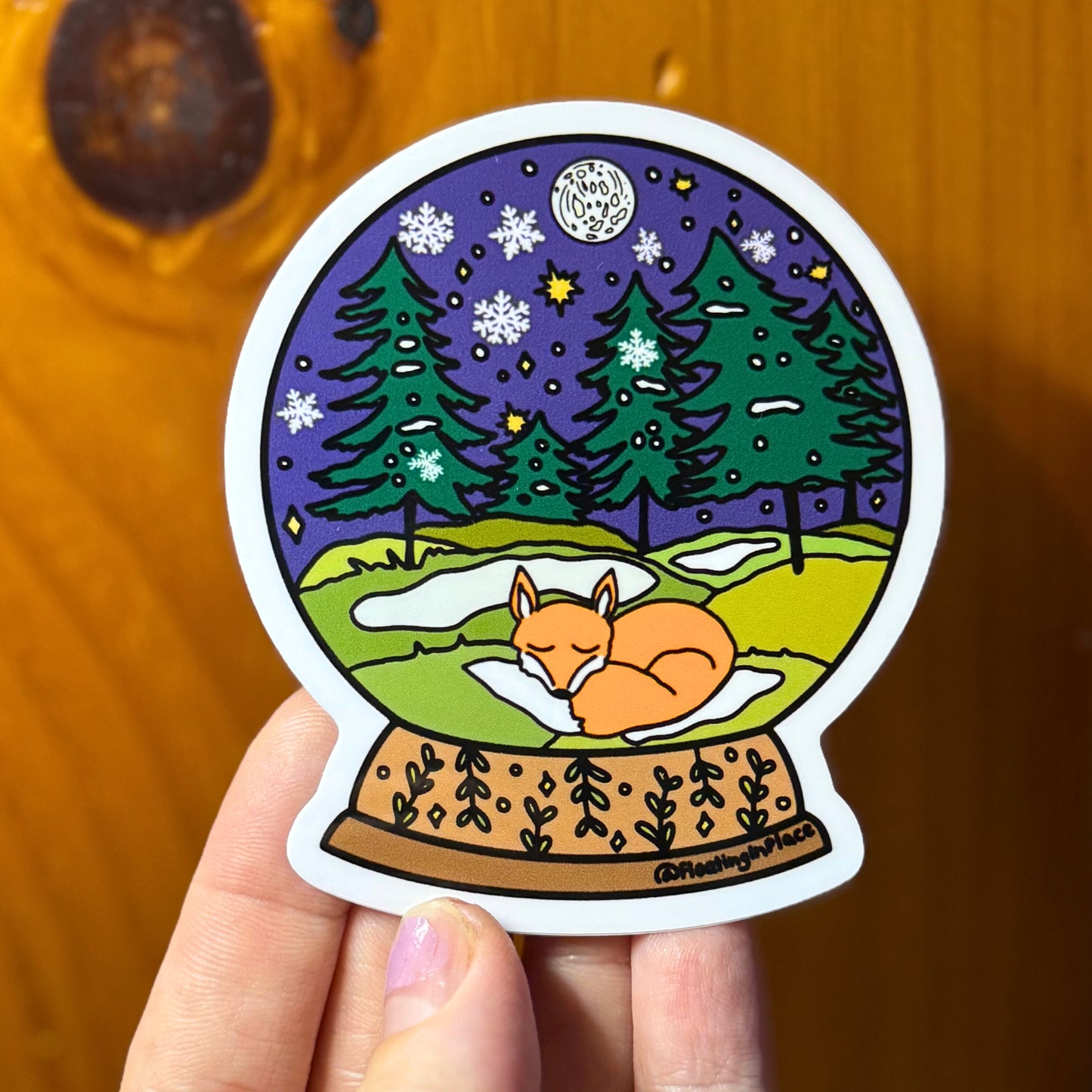 Woodland Snowglobe Sticker