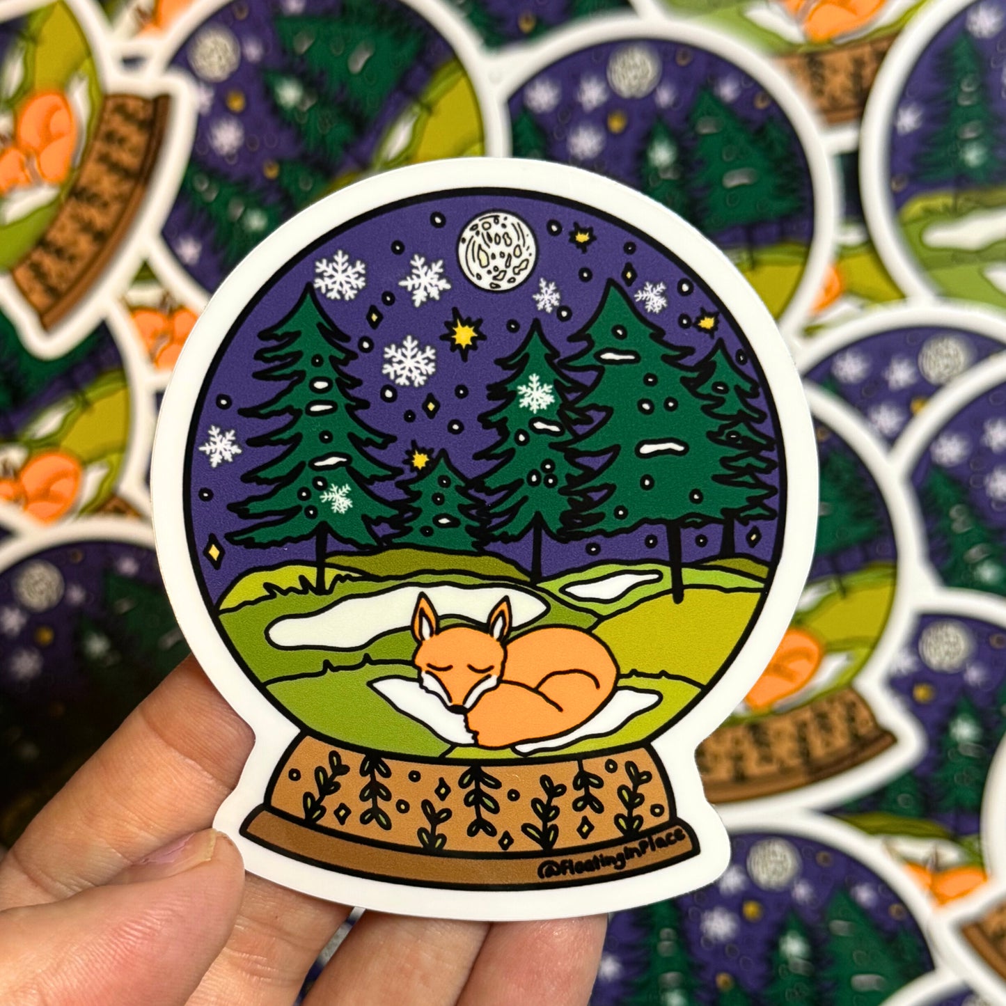 Woodland Snowglobe Sticker