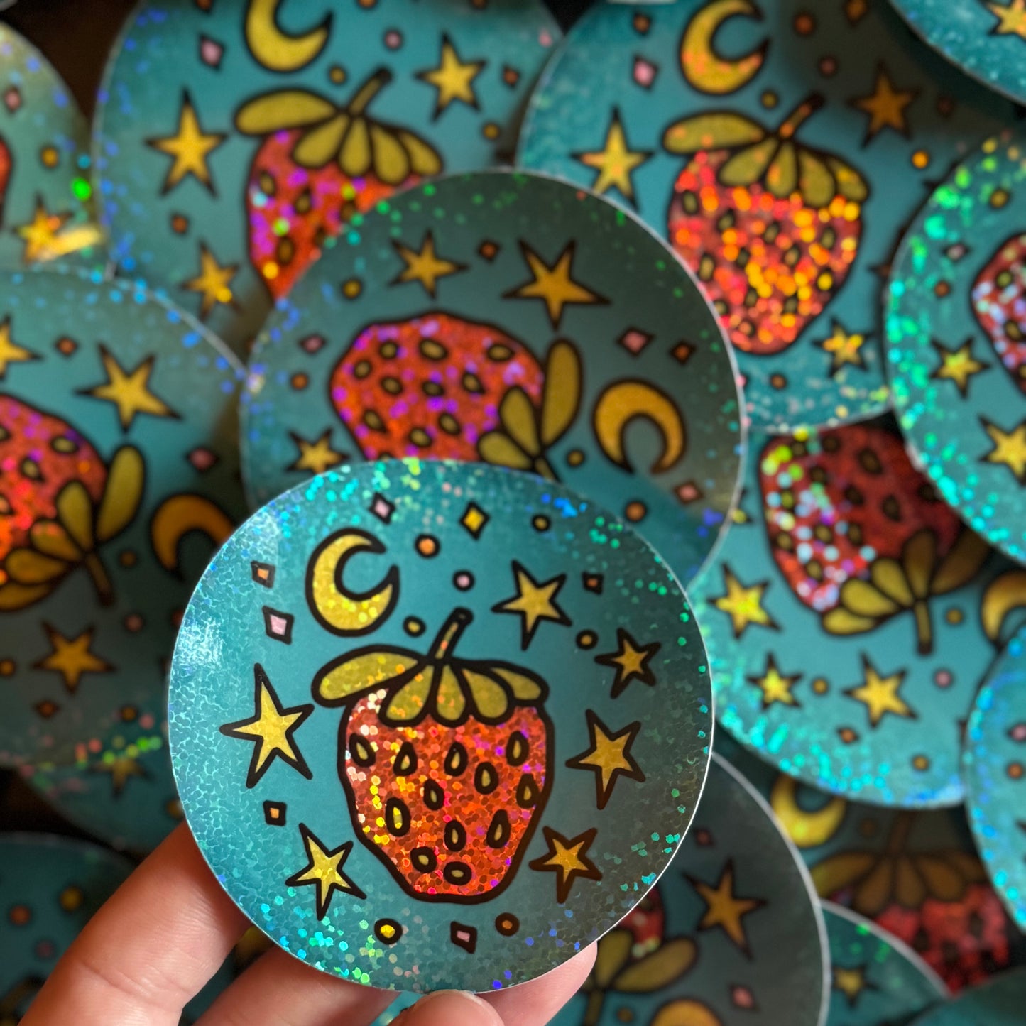 Strawberry in Space Sticker