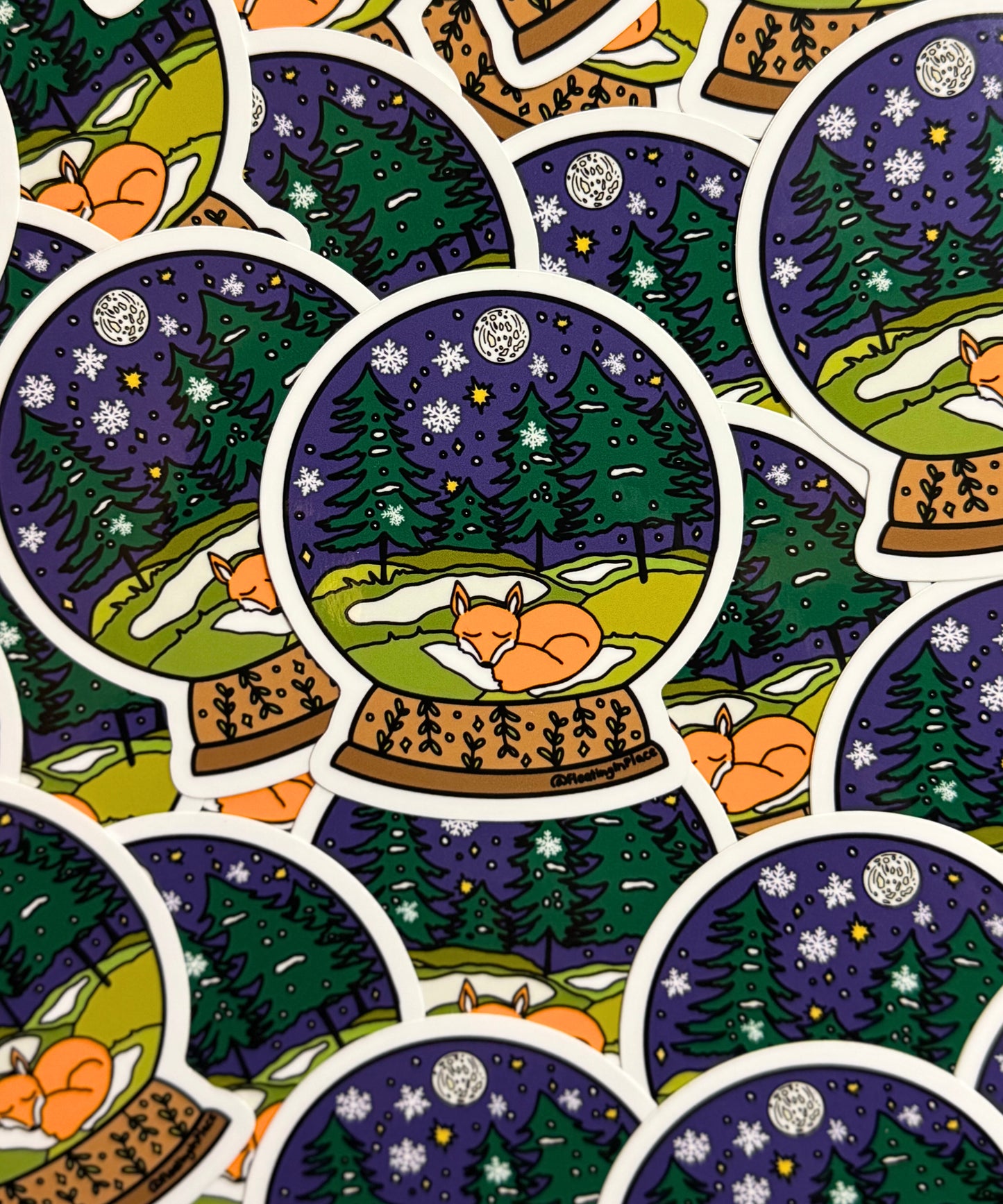 Woodland Snowglobe Sticker