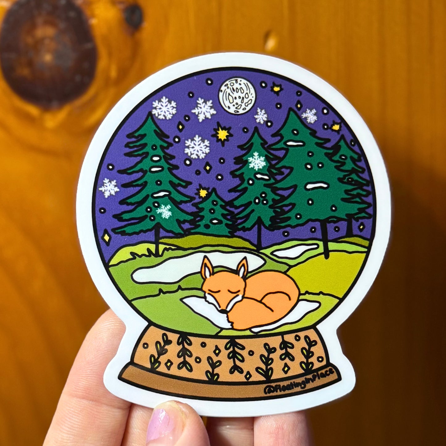 Woodland Snowglobe Sticker