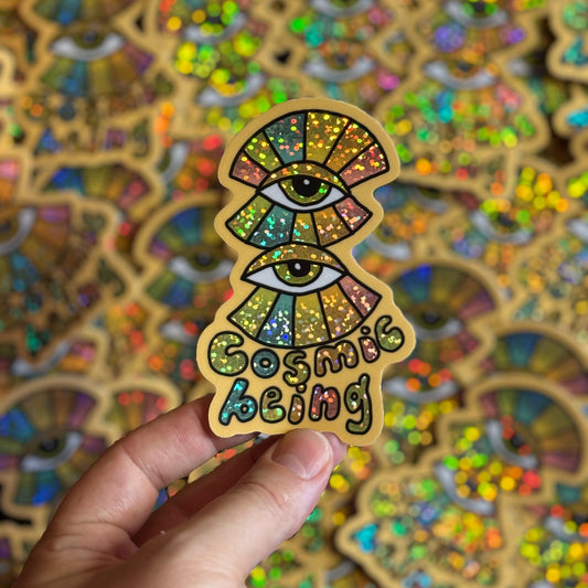 Cosmic Being Holographic Sticker