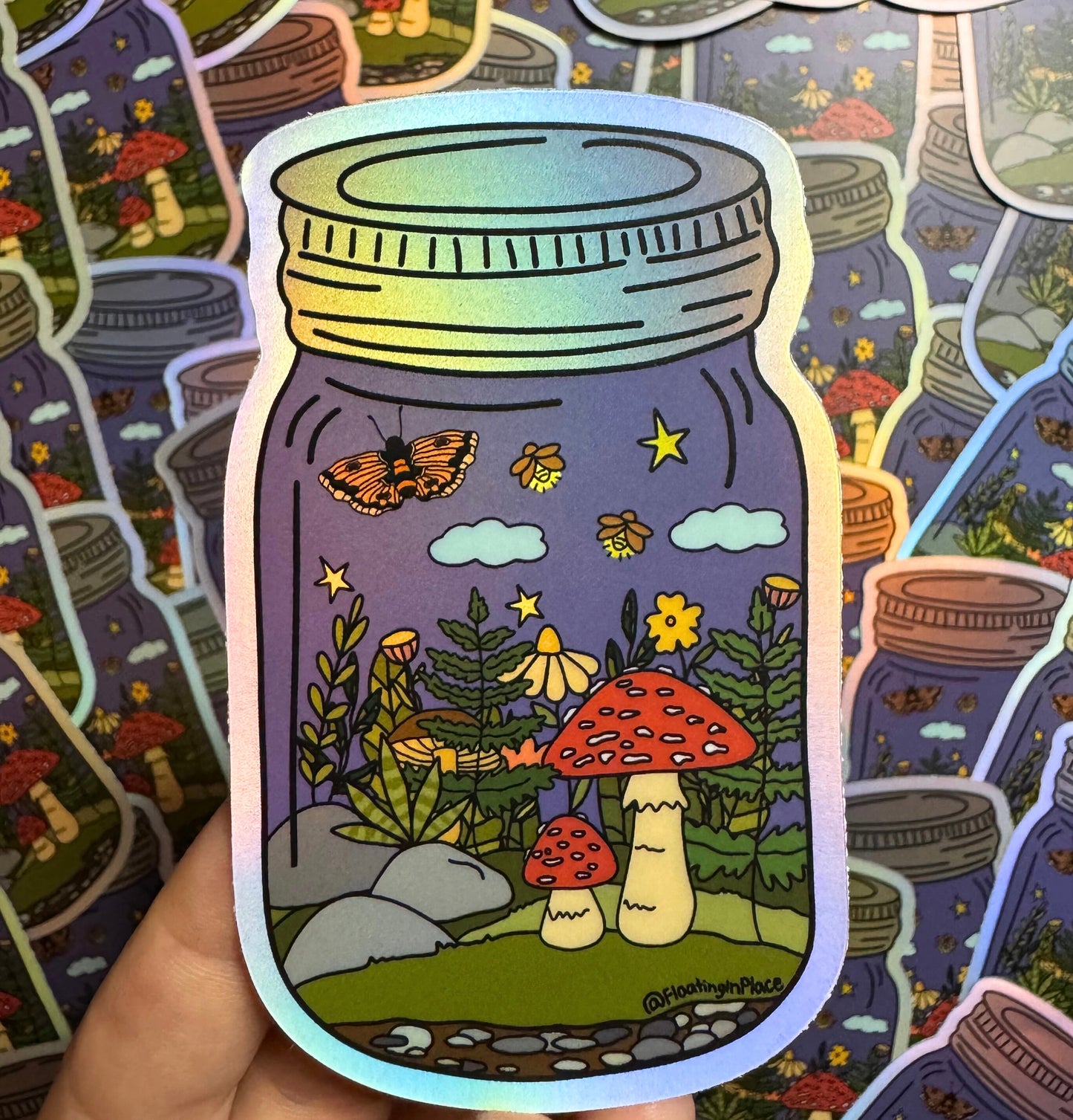 Dreamy Woodland Mason Jar Sticker