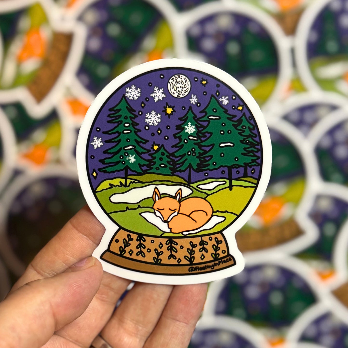 Woodland Snowglobe Sticker