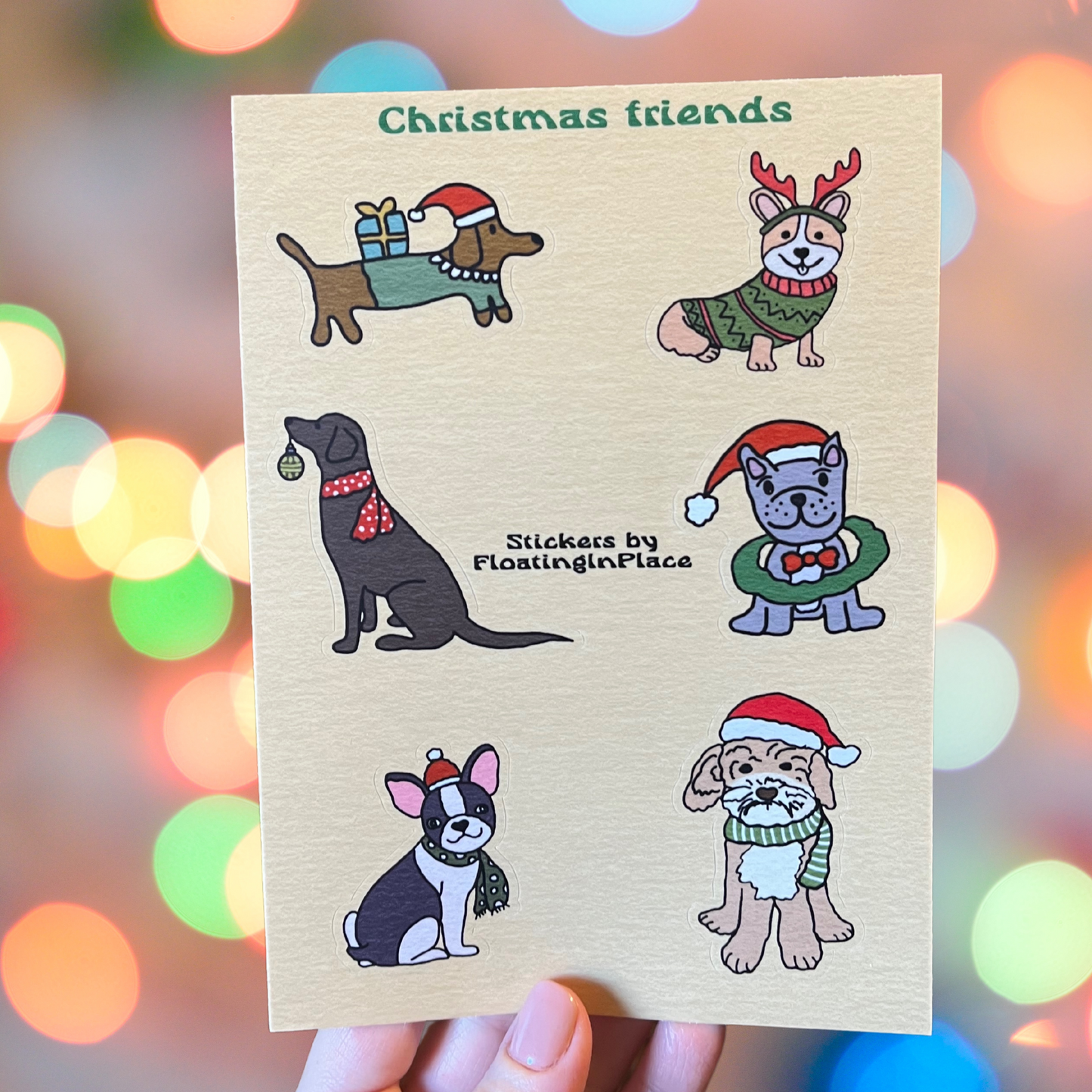 Christmas Dogs Sticker Sheet