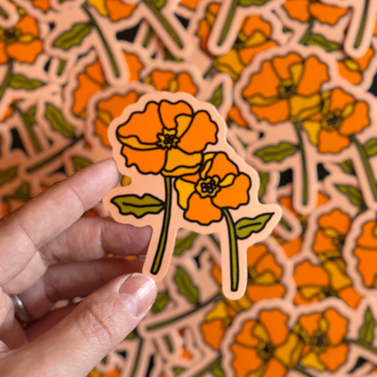 Poppy Flower Sticker