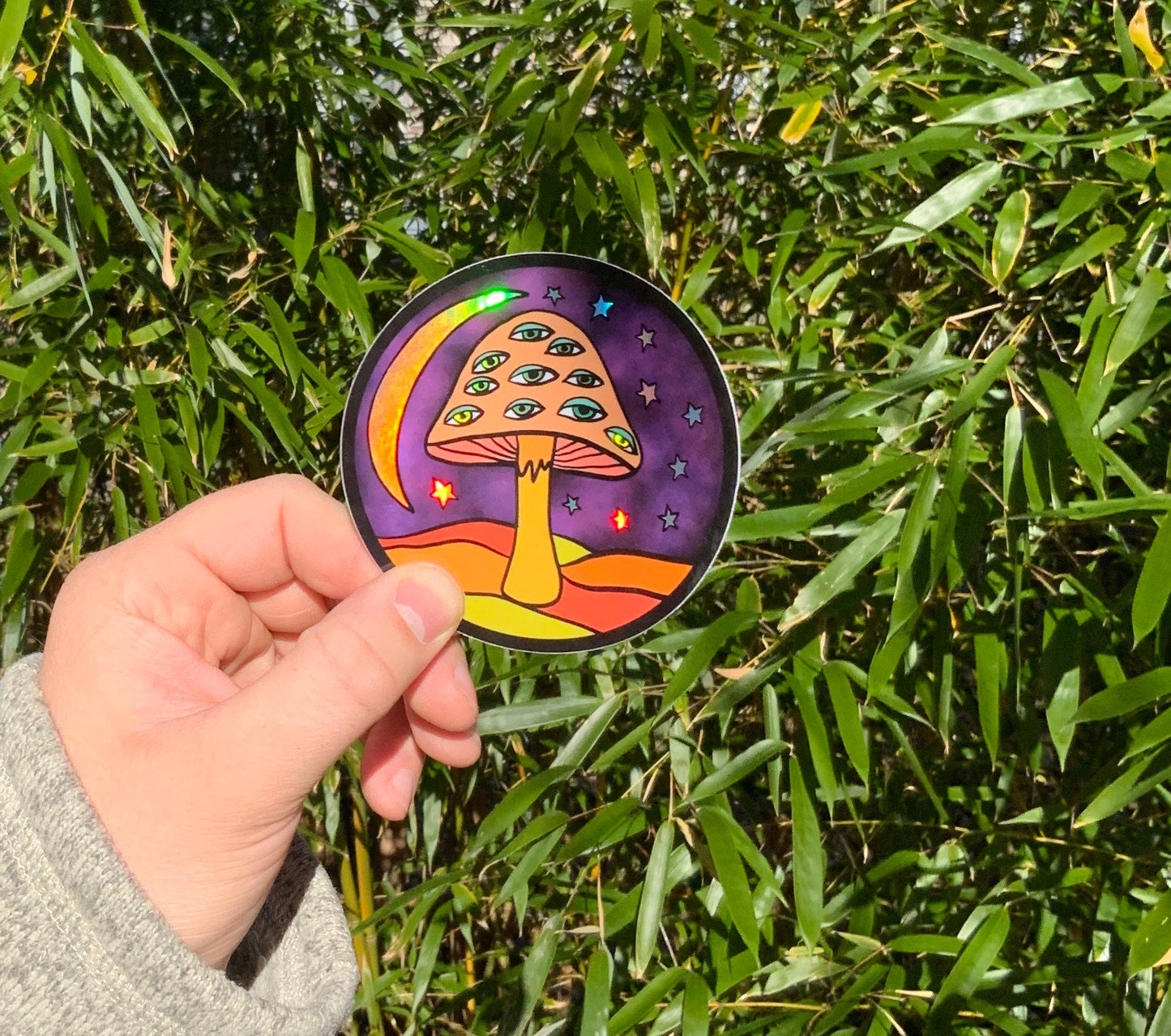 Mushroom Holographic Sticker